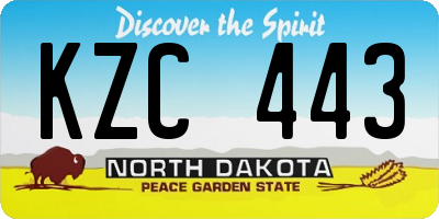 ND license plate KZC443