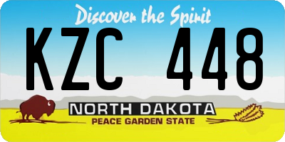 ND license plate KZC448