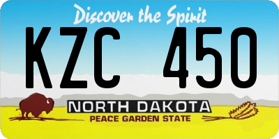 ND license plate KZC450