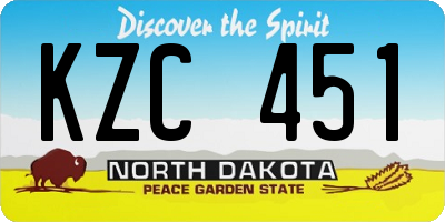ND license plate KZC451