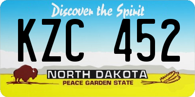 ND license plate KZC452