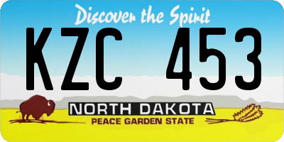 ND license plate KZC453