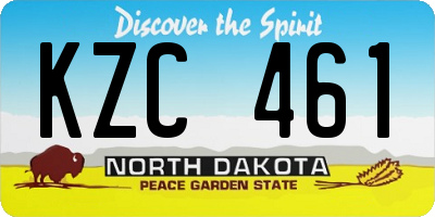 ND license plate KZC461