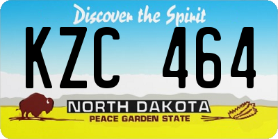 ND license plate KZC464