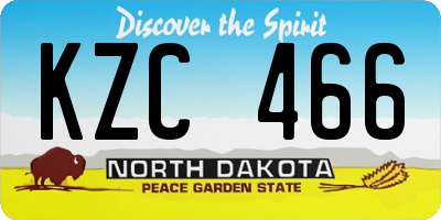 ND license plate KZC466