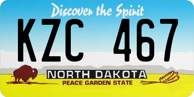 ND license plate KZC467