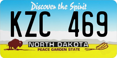 ND license plate KZC469