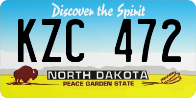 ND license plate KZC472