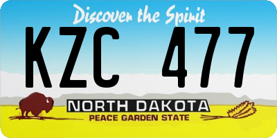 ND license plate KZC477