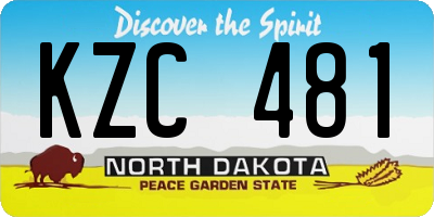 ND license plate KZC481