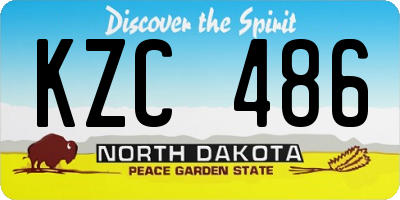 ND license plate KZC486