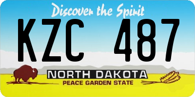 ND license plate KZC487