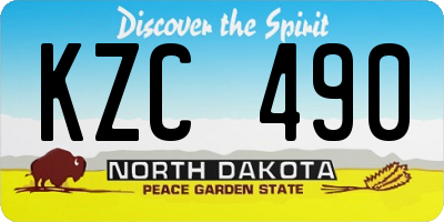 ND license plate KZC490