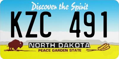 ND license plate KZC491