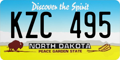 ND license plate KZC495