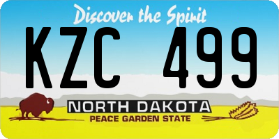 ND license plate KZC499