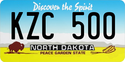 ND license plate KZC500