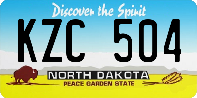 ND license plate KZC504