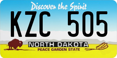 ND license plate KZC505