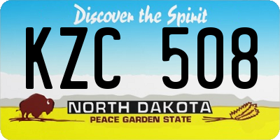 ND license plate KZC508