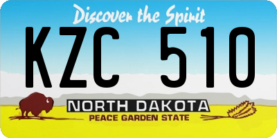 ND license plate KZC510