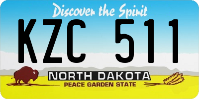 ND license plate KZC511