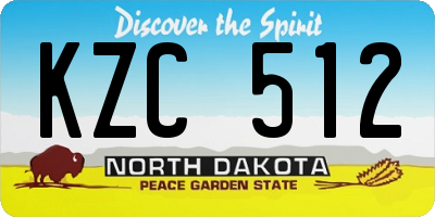 ND license plate KZC512