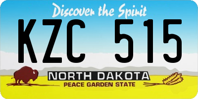 ND license plate KZC515