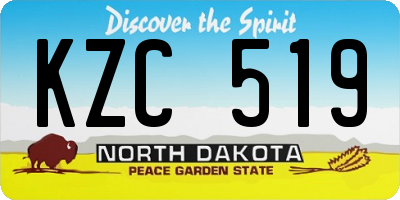 ND license plate KZC519