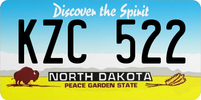 ND license plate KZC522