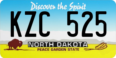 ND license plate KZC525