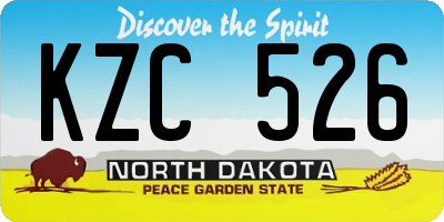 ND license plate KZC526