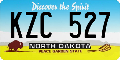 ND license plate KZC527
