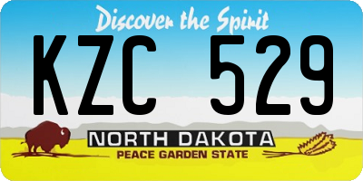 ND license plate KZC529