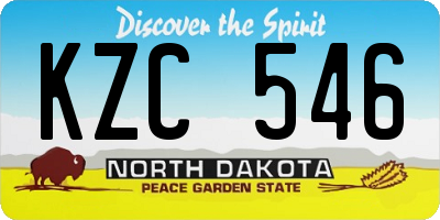ND license plate KZC546