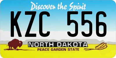 ND license plate KZC556