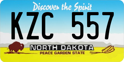 ND license plate KZC557