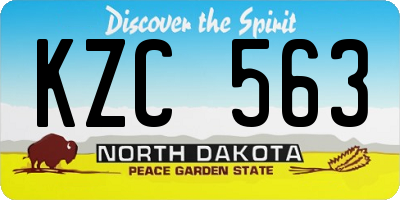 ND license plate KZC563