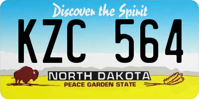 ND license plate KZC564