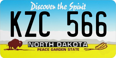 ND license plate KZC566