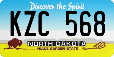 ND license plate KZC568