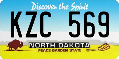 ND license plate KZC569