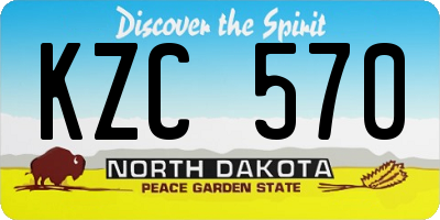 ND license plate KZC570