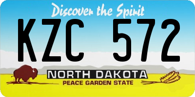 ND license plate KZC572
