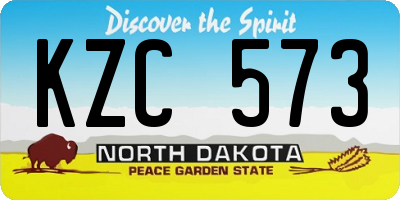 ND license plate KZC573