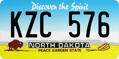 ND license plate KZC576
