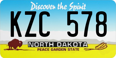 ND license plate KZC578