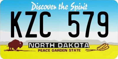 ND license plate KZC579