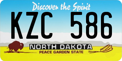 ND license plate KZC586