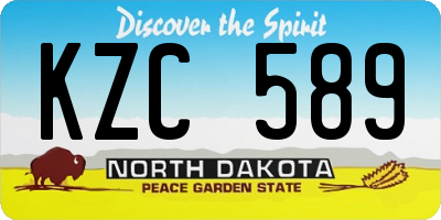 ND license plate KZC589